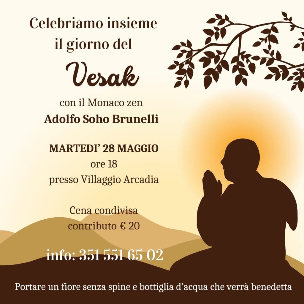 Vesak con il monaco Adolfo martedi 28 maggio 2024